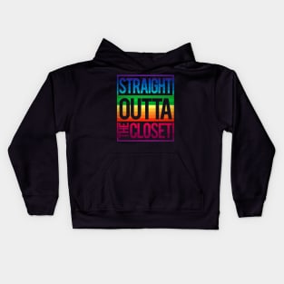 'Straight Outta The Closet' Awesome LGBTQ Pride Day Gift Kids Hoodie